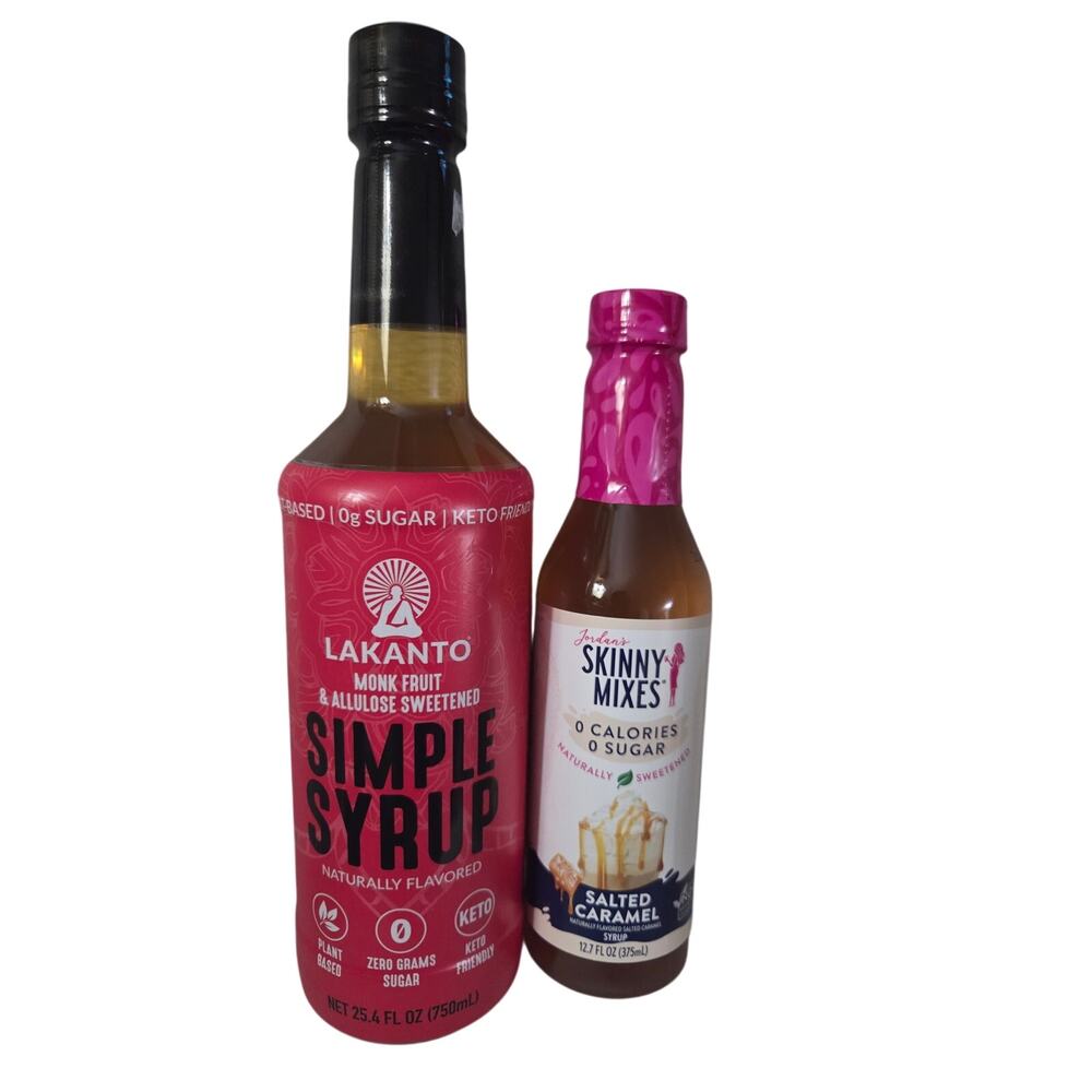 Set 2 Jordans Skinny Mixes Salted Caramel Coffee Syrup Lakanto Monk Fruit Simple